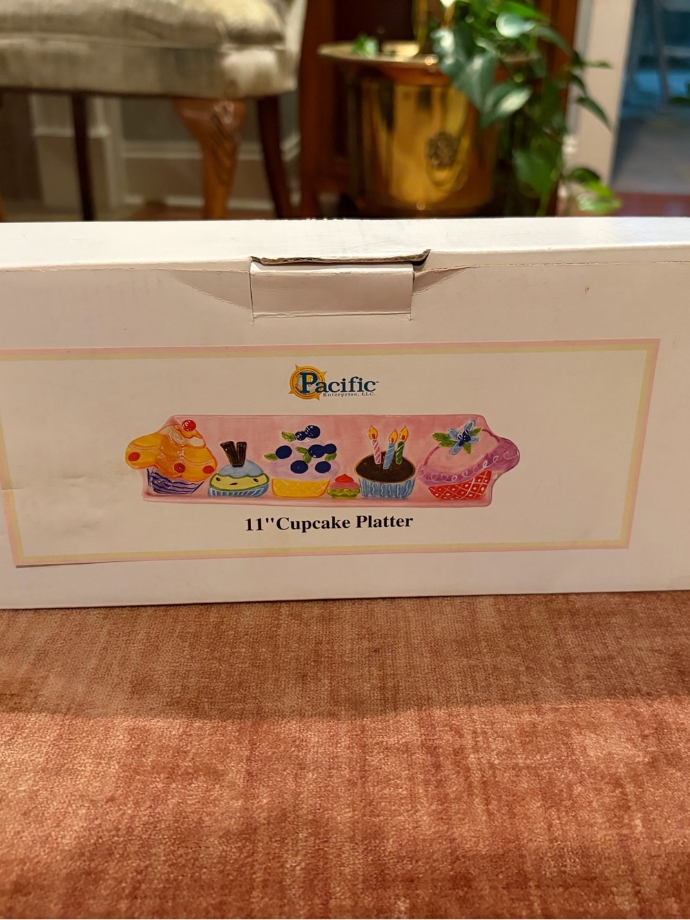 NWT Pacific 11" Cupcake Platter - Colorful Dessert Tray serving ceramic festive